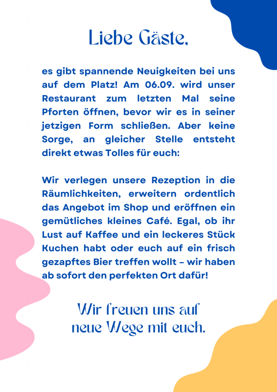 Wir schliessen!