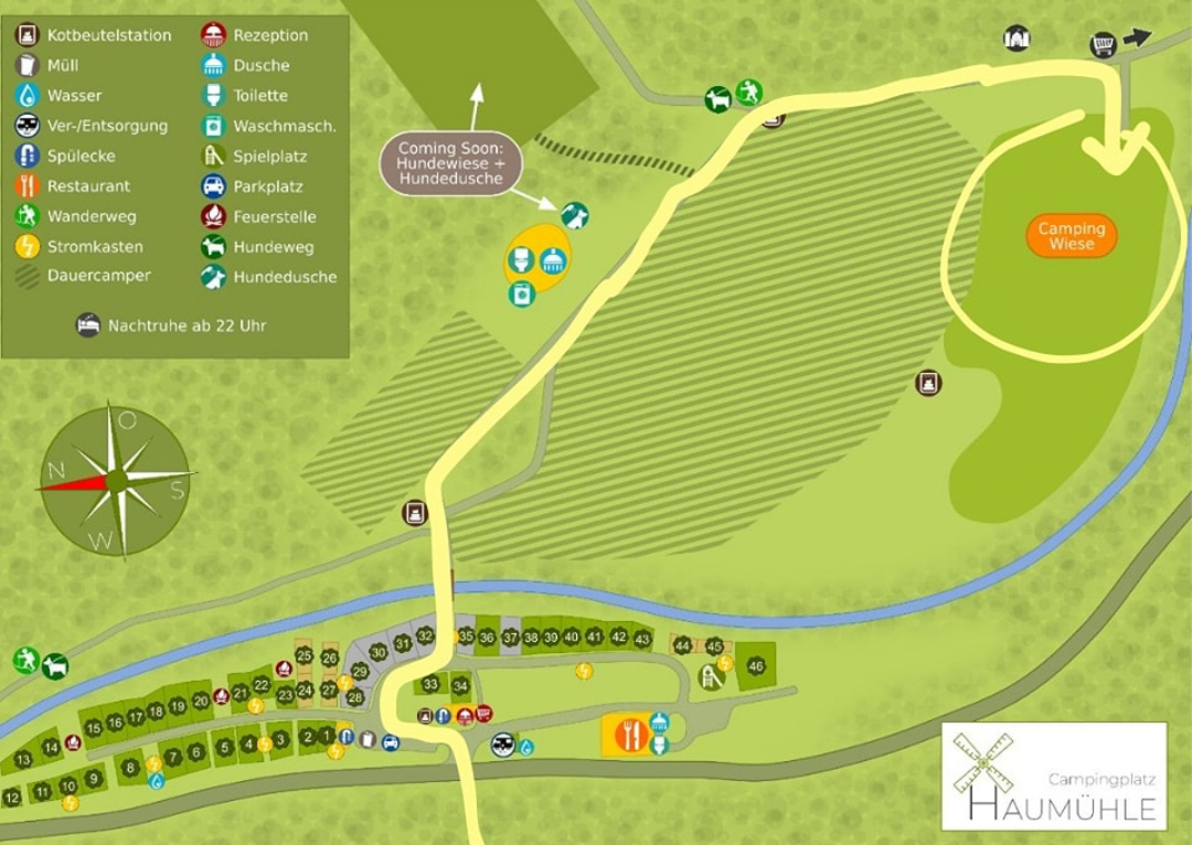 Der Weg zum Flohmarkt auf der Campingwiese