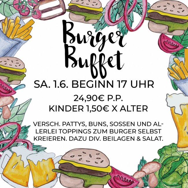 All you can eat Burger Buffet auf dem Campingplatz Haumühle