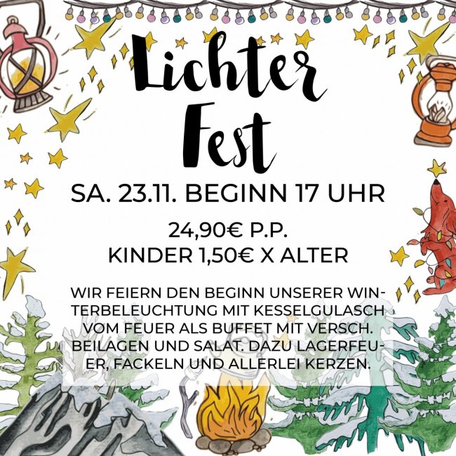 Lichterfest Kesselgulasch Highlight Winterwonderland Campingplatz