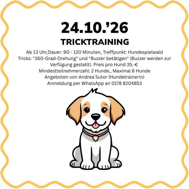 Tricktraining auf dem Campingplatz Haumühle 